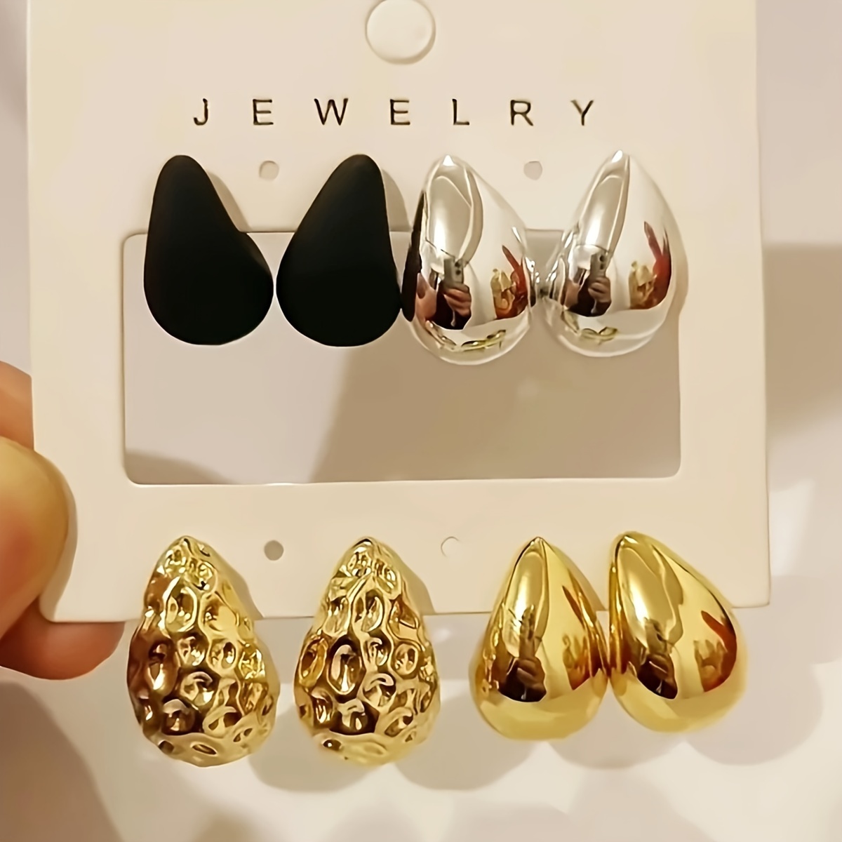 

8pcs Chic Asymmetrical Earrings Set - Acrylic Fashion Earrings With Iron Post, Versatile For Daily & Party Wear, Cute & Sexy Design