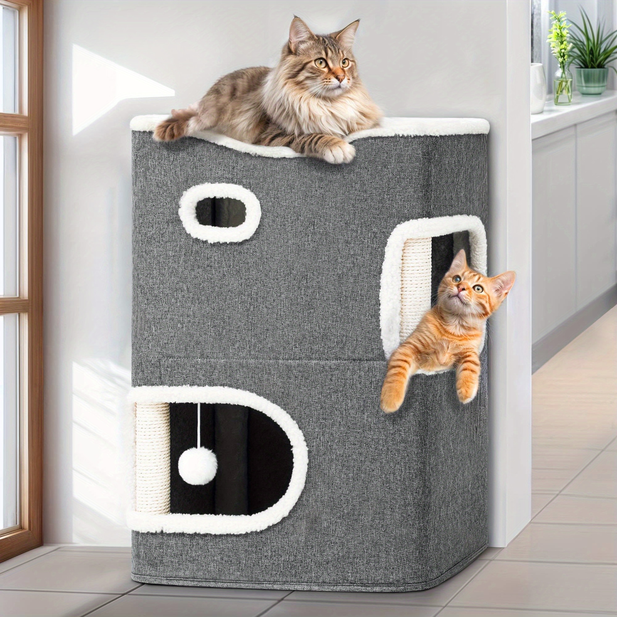 

Cube Apartment Indoor Cat House Cat Hole Bed With Scratching