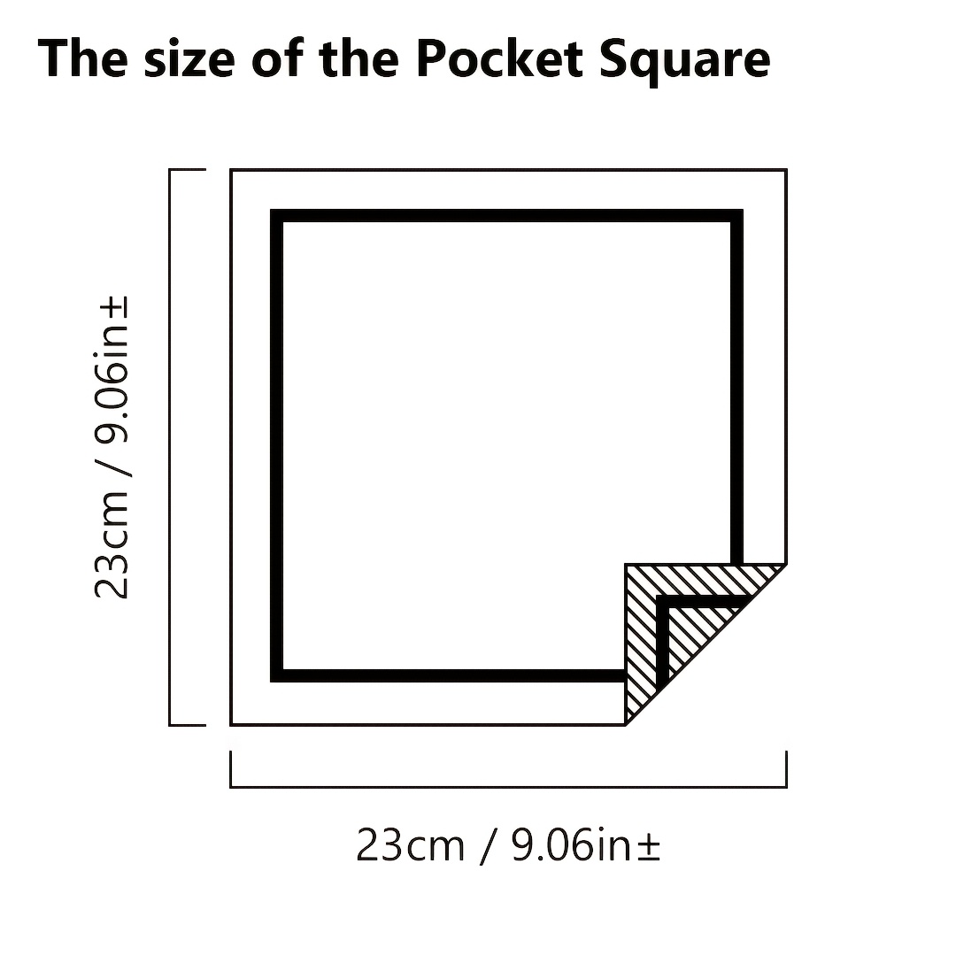 Solid Colors Men's Pocket Square, Elegant Suit Accessories