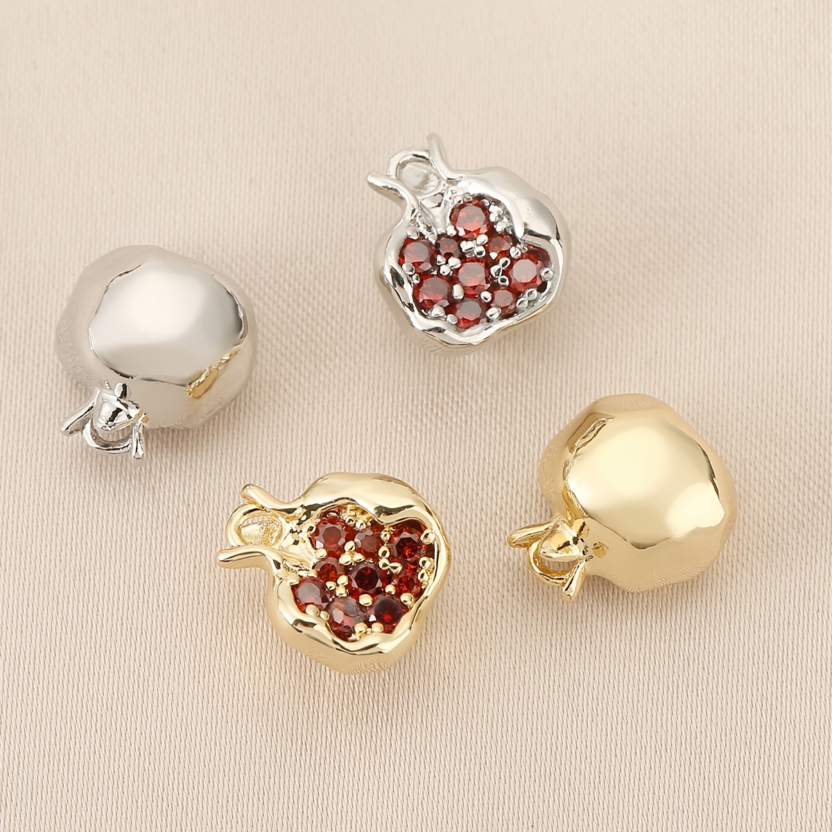 Copper Inlaid Synthetic Zirconia Pomegranate Pendant
