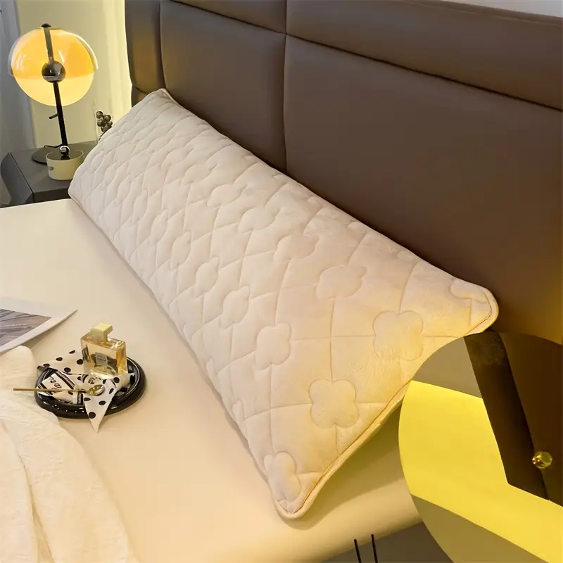 1pc milk velvet fleece pillowcase large size double pillowcase for couples winter thickened 1 2m 1 5m 1 8 washable polyester 100 no print fabric 350 400gsm with pillow insert not included Product details 4