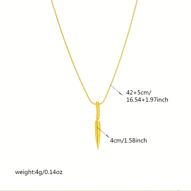 Women's Elegant Golden Leaf Shaped Pendant Necklace