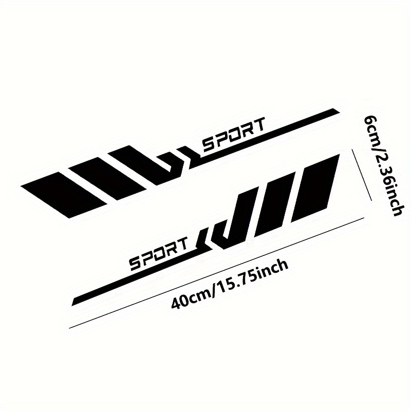 Image of 2pcs Sporty Striped Car Stickers - Waterproof , Self-adhesive Vinyl Decals With Geometric & Patterns, Irregular Shape For All Cars, Trucks, Suvs, Car Stickers For Trucks
