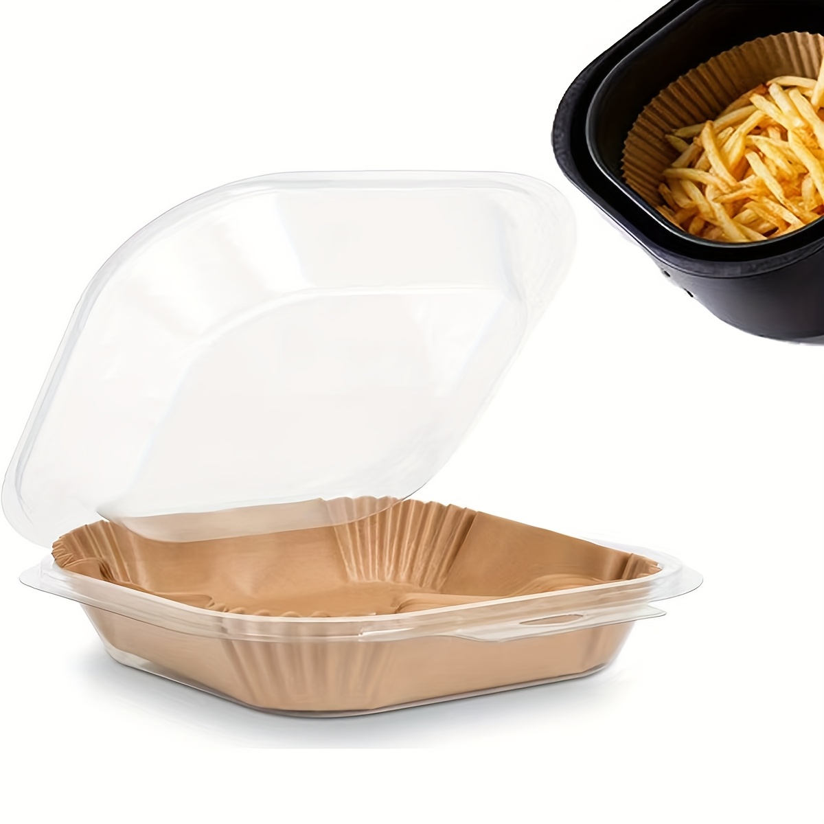 200pcs of air frying pan lining oil resistant and non stick baking pad suitable for most models grilled       dough sticks paper for household disposable baking tray in festivals cooking necessities Product details 5