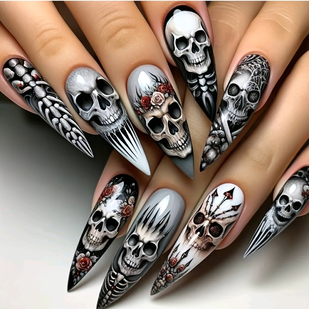 TEMU Halloween Nail Art, , Rose