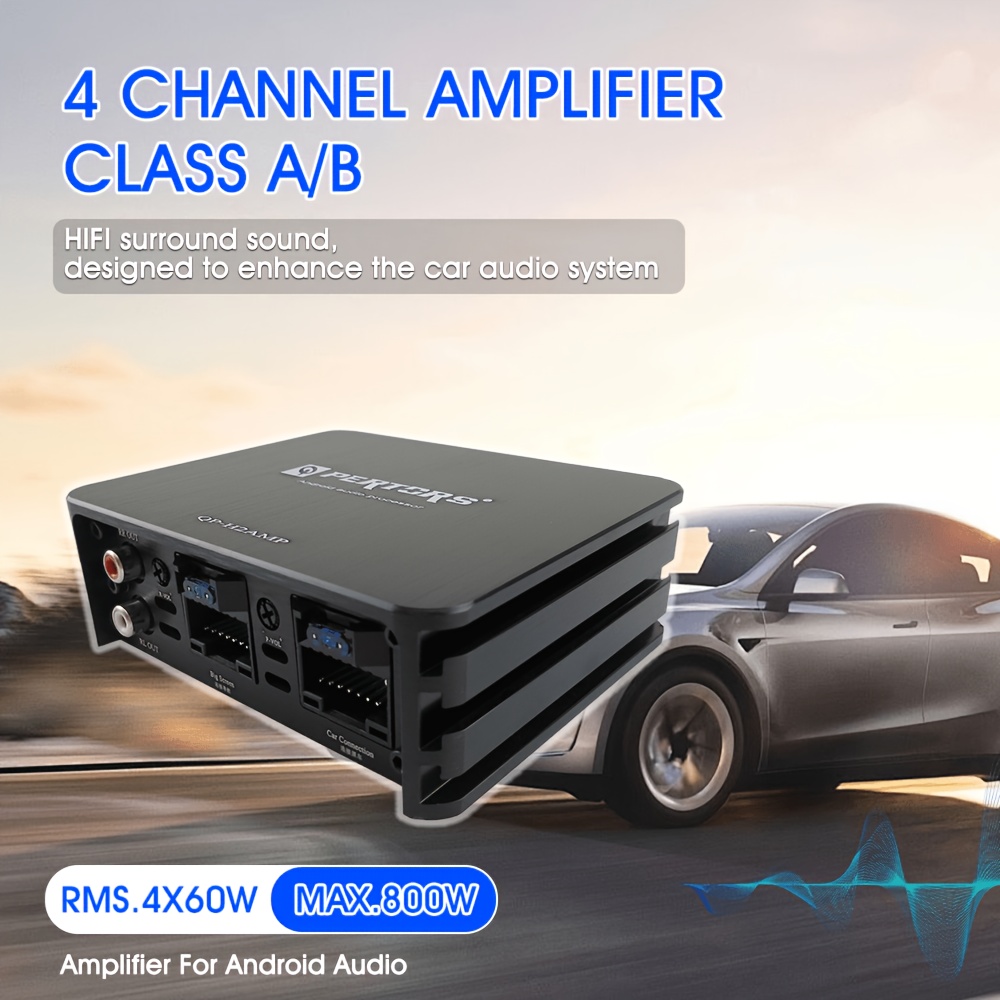 TEMU 1500w Highfidelity 4channel Dsp Amplifier With Large Display  Compatible For Car Stereohome Audio Upgrade Amp Suitable For Speakers Sound