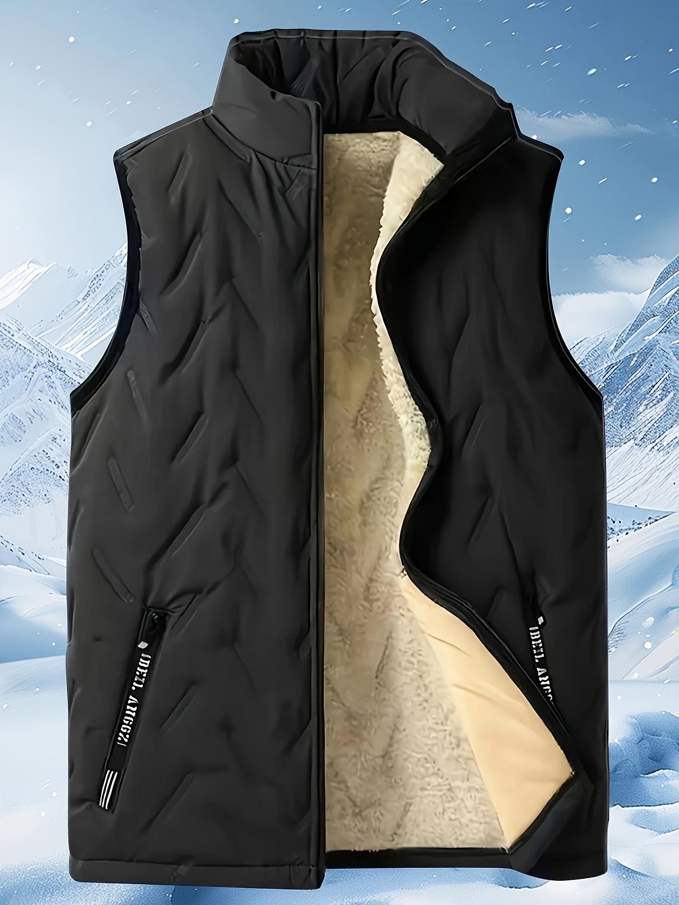 Men's Fleece-Lined Sleeveless Jacket Vest