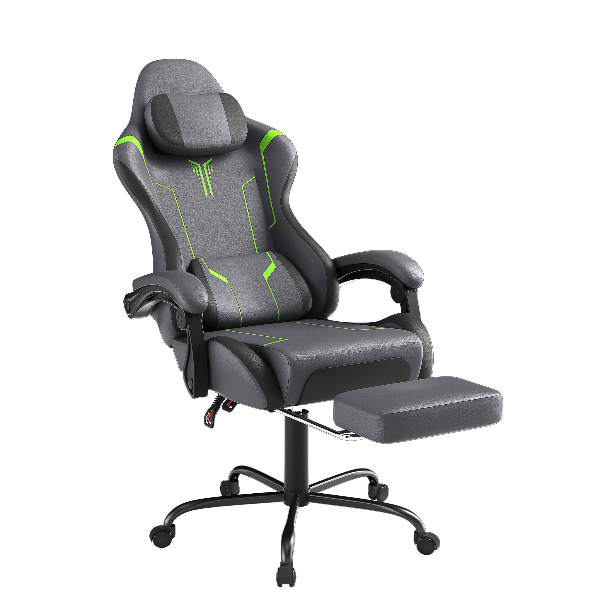 Image of Ergonomic Gaming Chair Featuring Adjustable Lumbar Support, Headrest, Armrests, And Footrest, Suitable For Office Use And Pc Gaming, With A 135° Tilt And A Weight Capacity Of 150 Kg