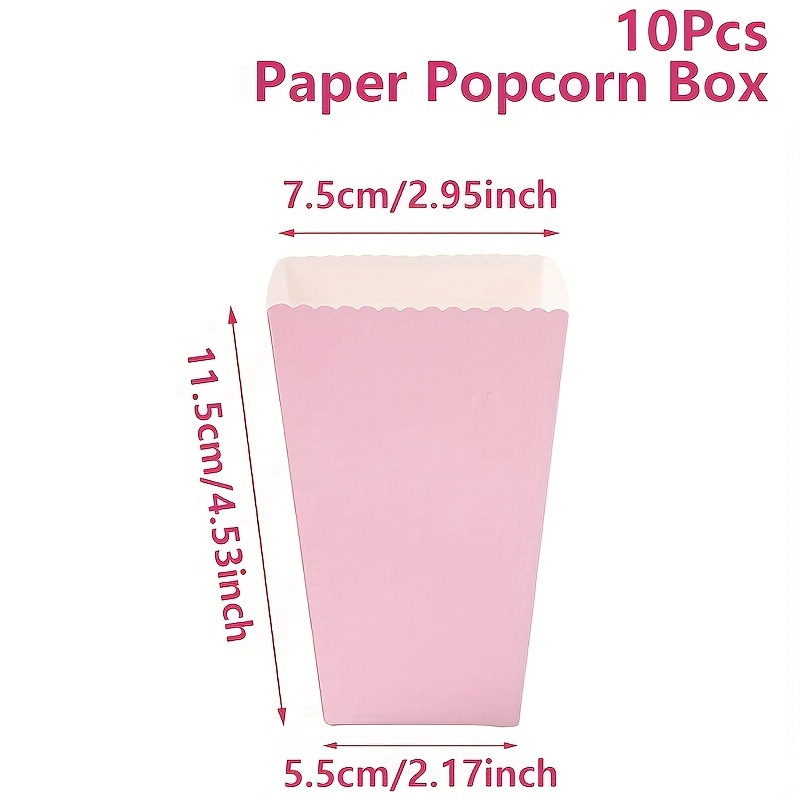 E-shop Geschenk für Sie/Ihn 10 Stück, rosa Popcorn-Box, 5,5*7,5*11,5 cm, Jubiläums-Partyzubehör, Geburtstagsfeier-Dekoration, Hochzeitsfeier-Dekor,