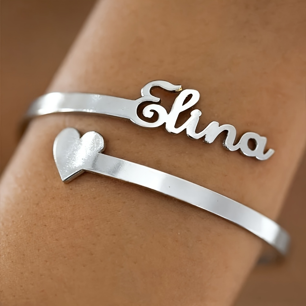 Personalized Name Love Heart Bracelet, Cute Butterfly Design