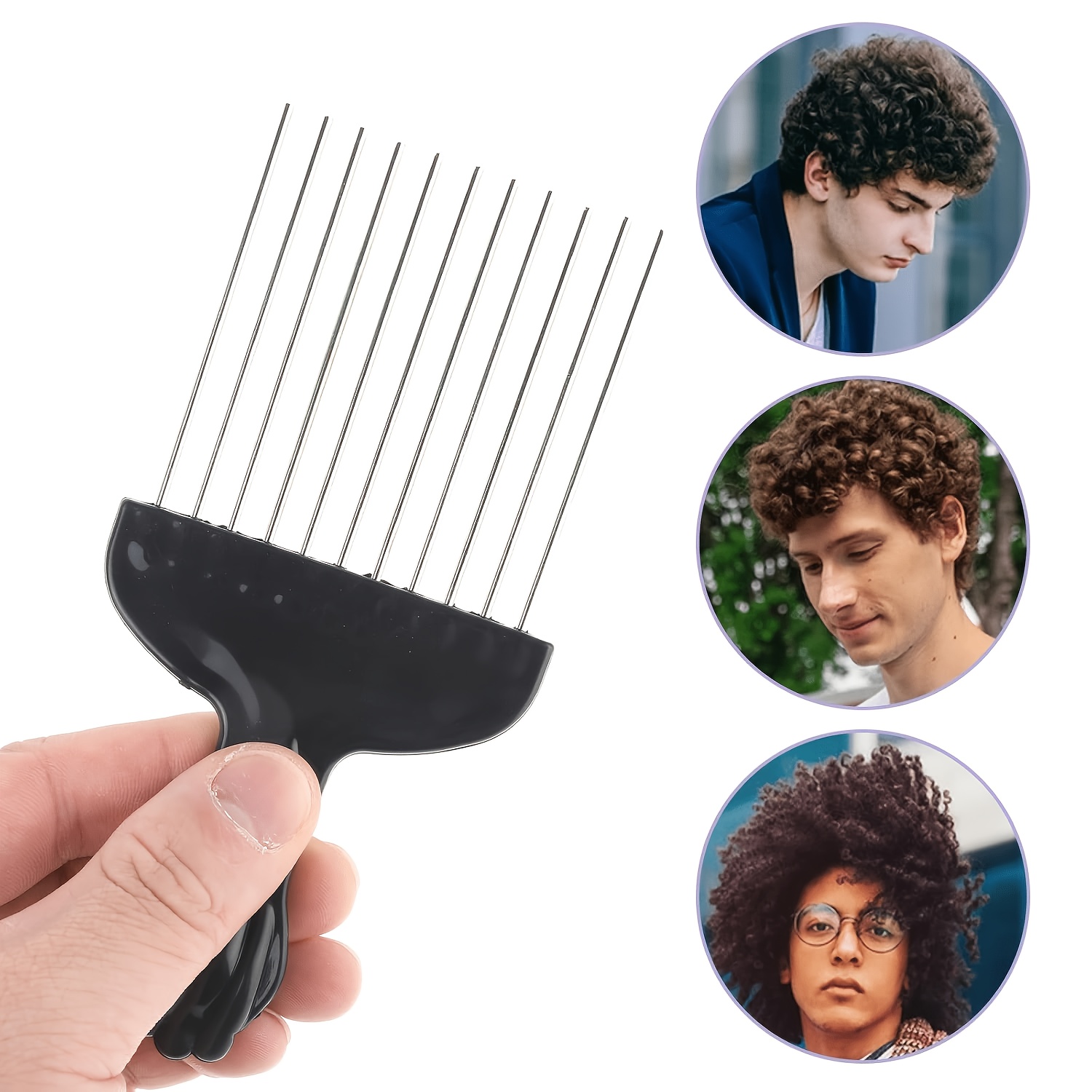 Metal Afro Comb for Curly Hair Detangling