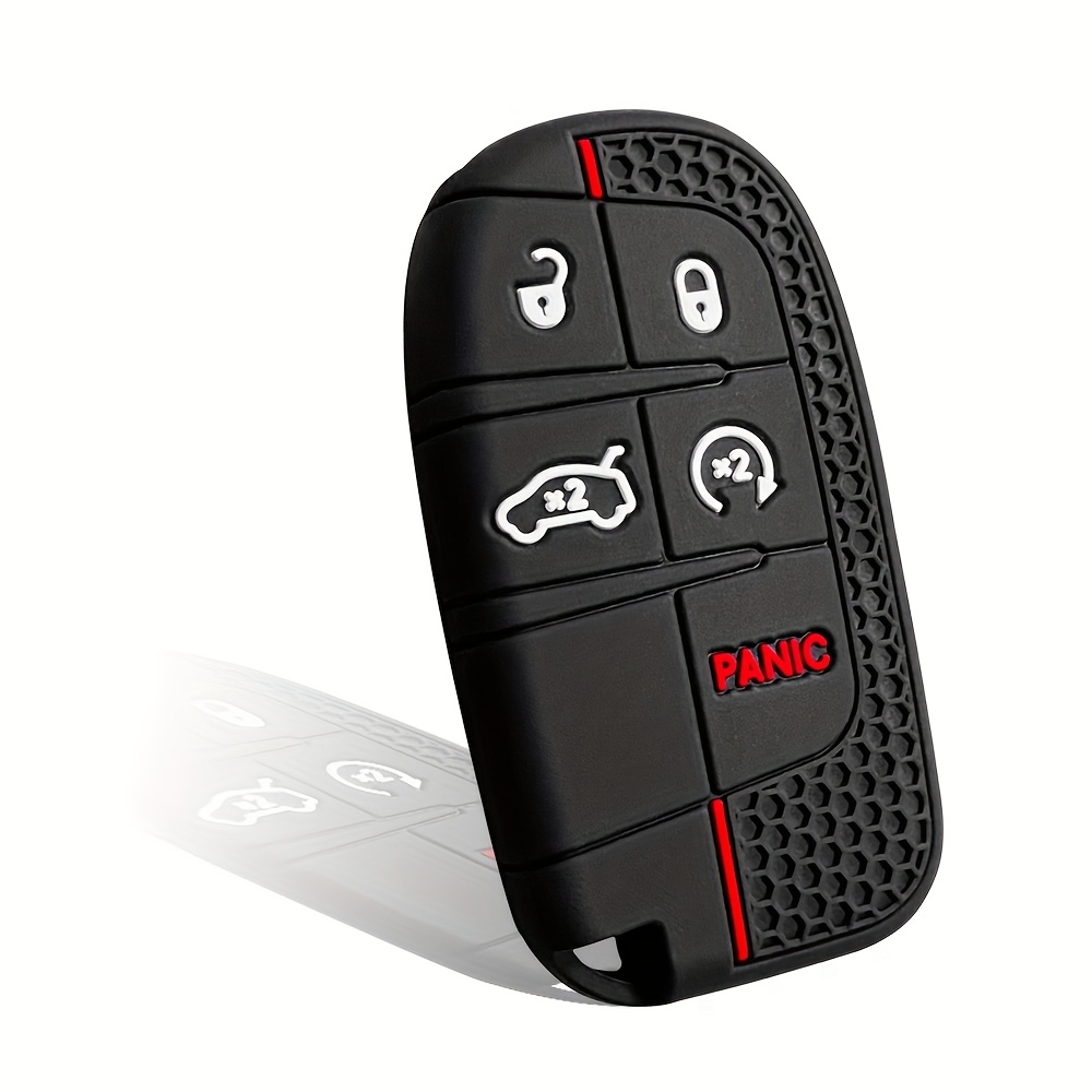 TEMU Housse de haut de gamme pour clé, adaptée à modèles Jeep, compatible avec les porte-clés à motif à 5 boutons - pour télécommandes , Grand ,