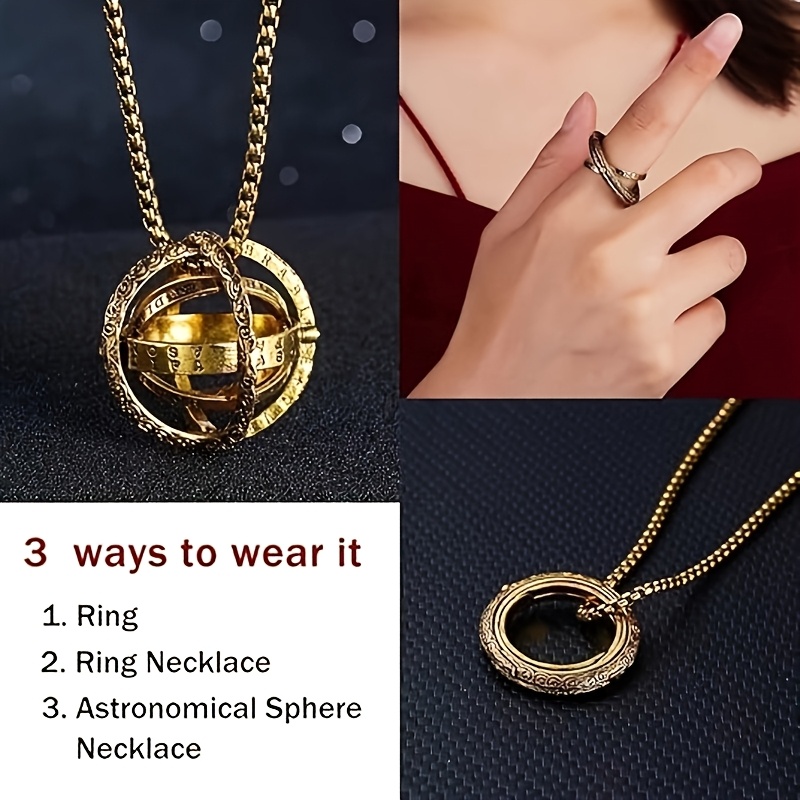 a collapsible   themed spherical ring versatile jewelry featuring retractable planet and star pendants   everyday   men or for as   for astronomy lovers 4
