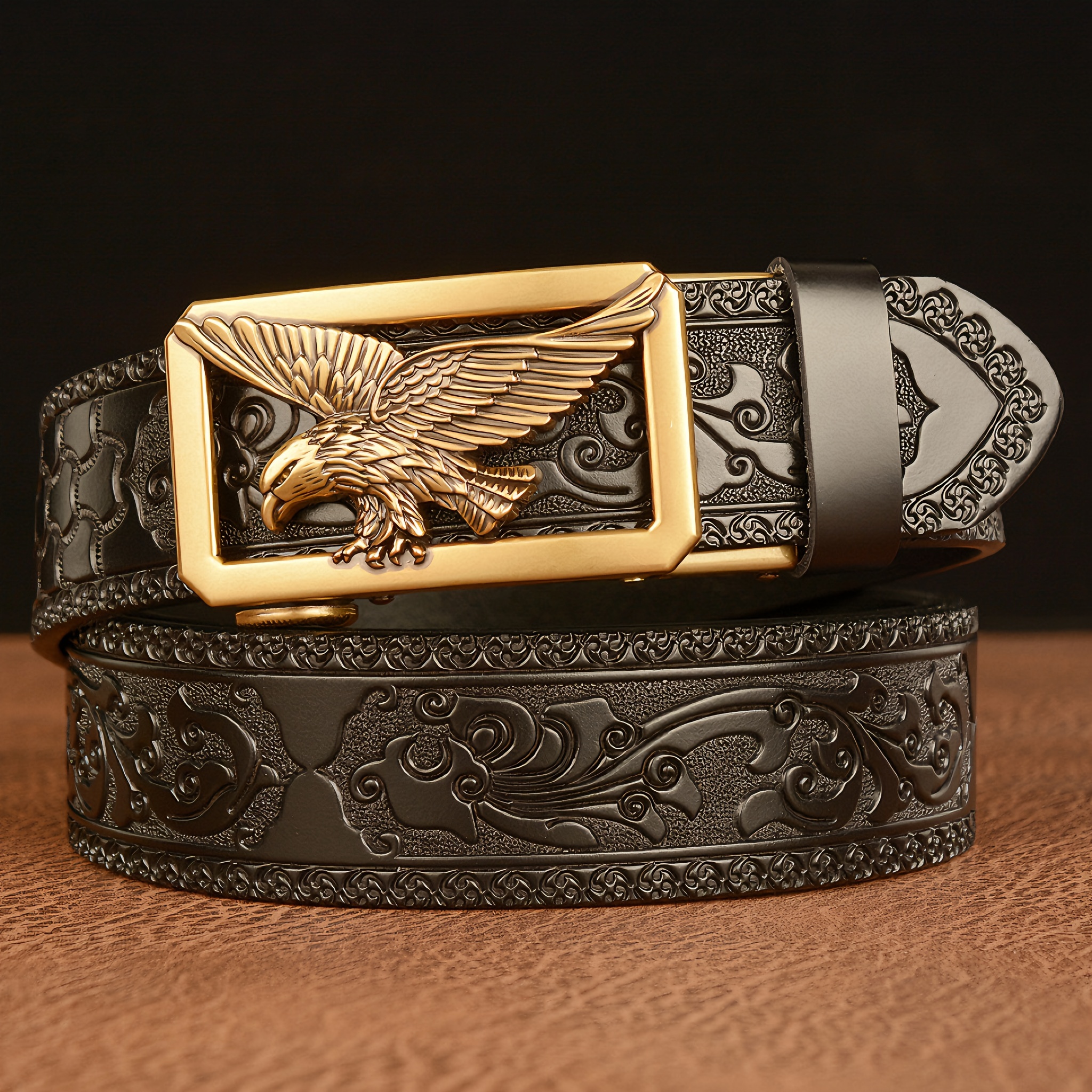 

For Men - Embossed Eagle , Cowhide, Alloy