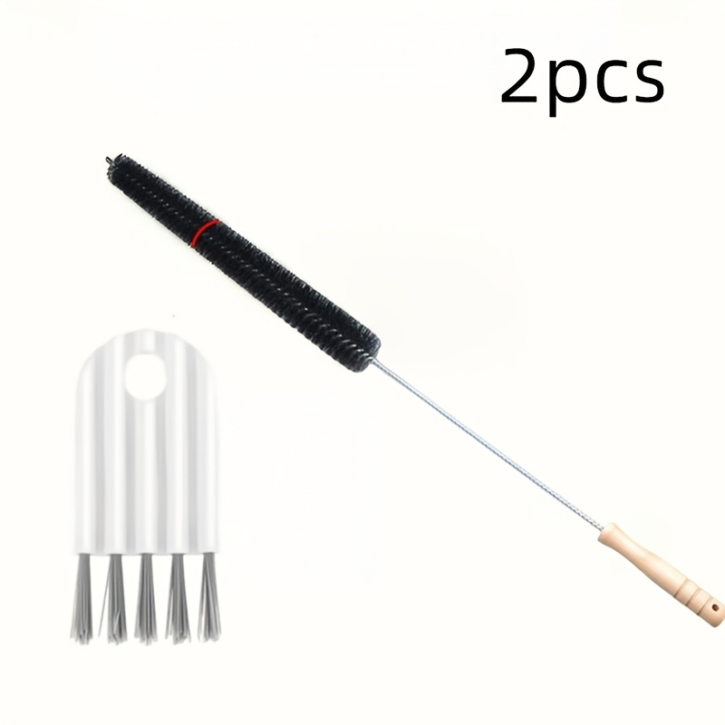 TEMU 2pcs (long-handled Brush X 1 And Brush X 1) Multi-functional Dryer Exhaust Port Cleaning Set: Manual Brush, Retractable Brush, Washing Machine
