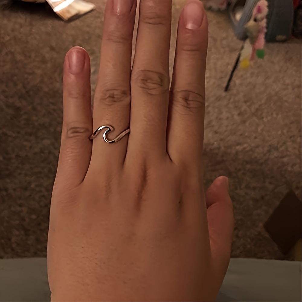 Ocean Wave 925 Sterling Silver Ring - Perfect Gift for Her And Him
