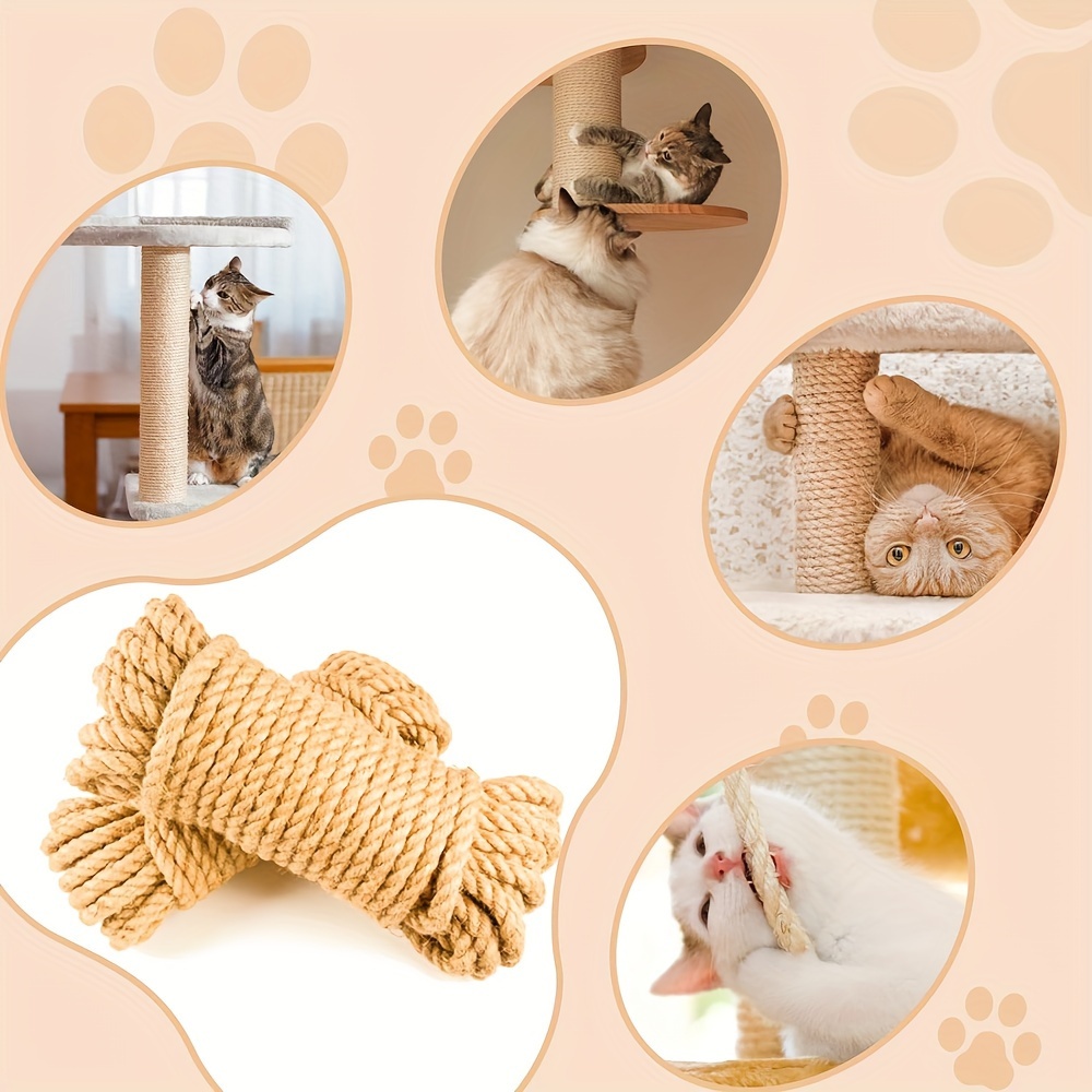 33   jute rope for cat scratching posts replacement cord for cat trees and scratching columns   yellow jute line brand ytyu Product details 4