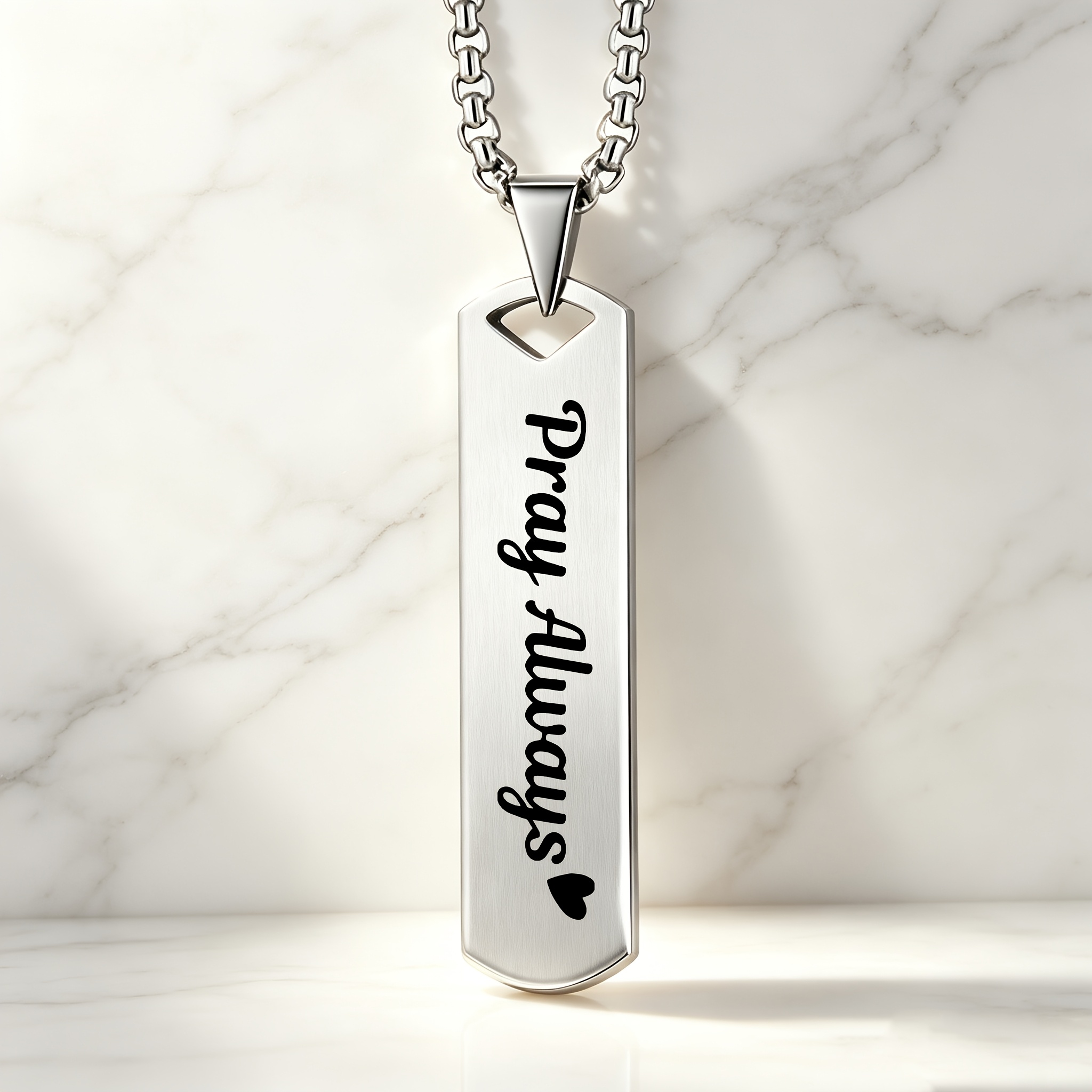 "Pray Always" Heartwarming Blessing Pendant Necklace, Elegant Design
