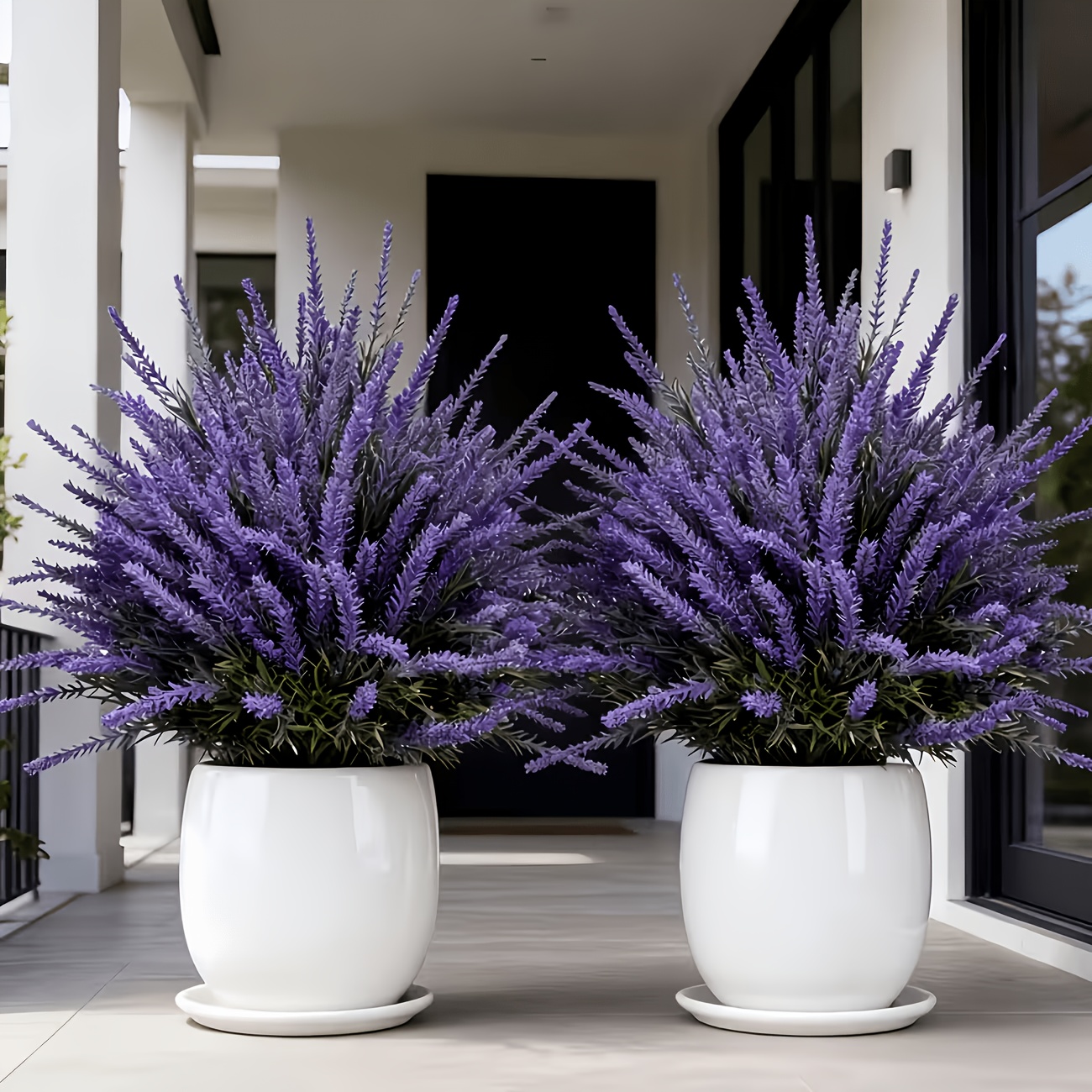 2pcs purple lavender with ground stakes lifelike   and floral   home and outdoor garden decor suitable for holiday parties   weddings and celebrations uv resistant material withstands outdoor  