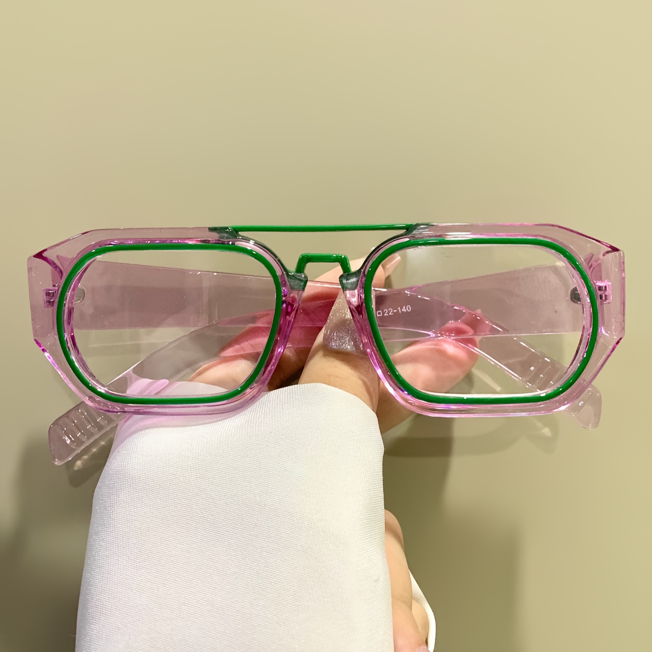 Y2k Fashion Double Beam Glasses, Trendy Rectangular Eyeglasses, Spectacles For Women Men