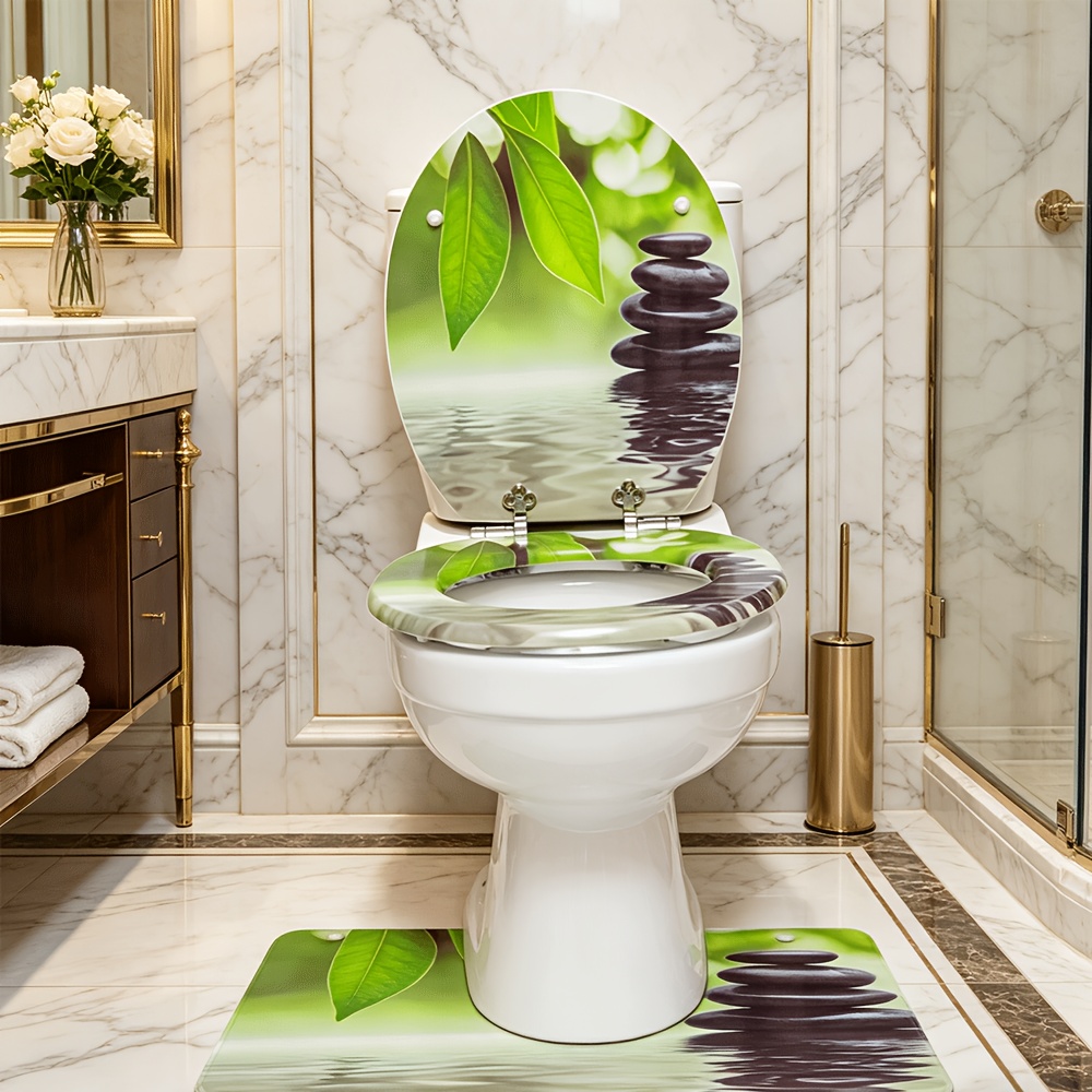 TEMU Siège de WC SAINOS avec Fermeture Douce, Noyau en Bois MDF, Qualité Stable, Installation Facile, Couvercle de Toilette