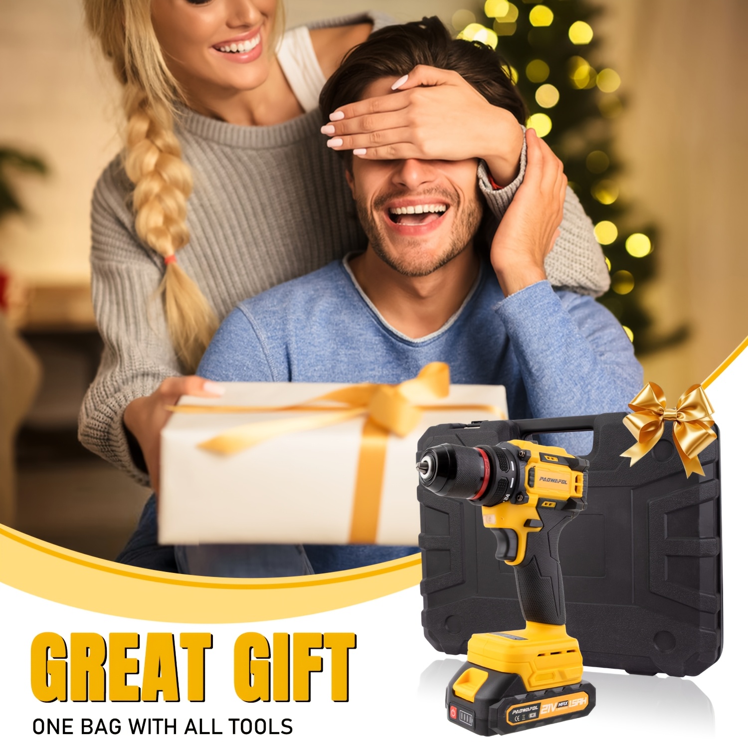 kit de herramientas eléctricas   - taladro inalámbrico con 2 baterías de 2x1,5ah, múltiples accesorios para mejoras  ,   y portátil, ideal para proyectos diy, kit de mejoras  |conjunto de taladros versátiles|taladro de plástico   Detalles del producto 7