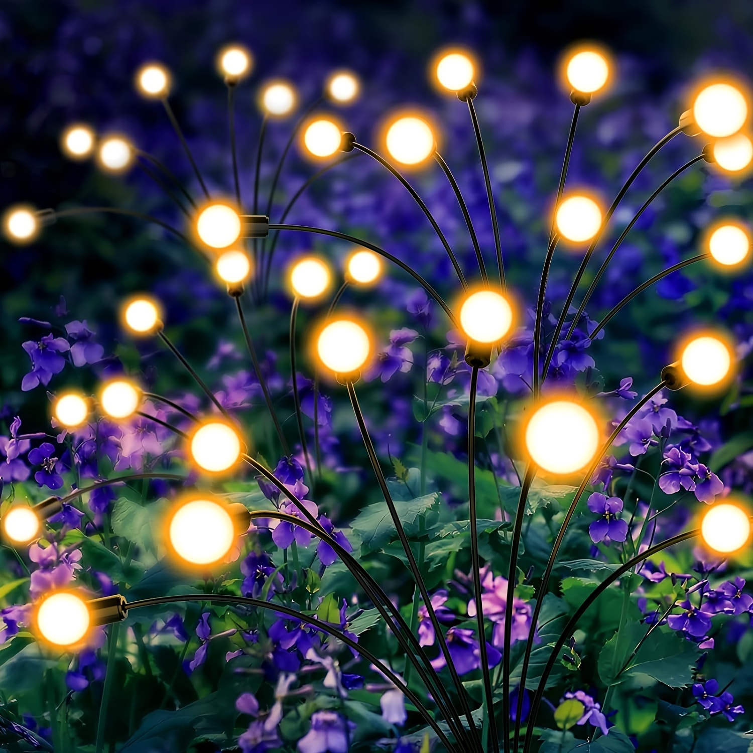 

4 Pack 32 Lights Solar Firefly Lights, Starburst Swaying Lights, Outdoor Garden Decorations For Yard Patio Pathway Lawn, Gardening Gifts