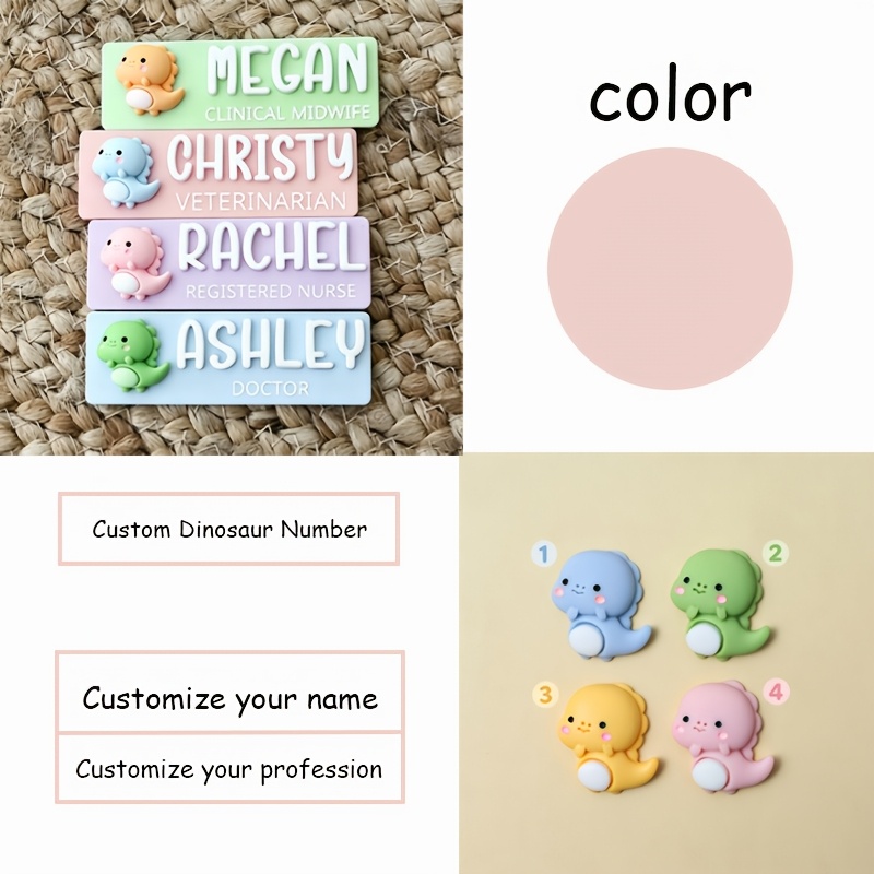 TEMU Custom Personalized Acrylic Name Badges, Personalized Chest Badges, Name Badge Chest Plates, Suitable For Teachers, Nurses, Midwives,