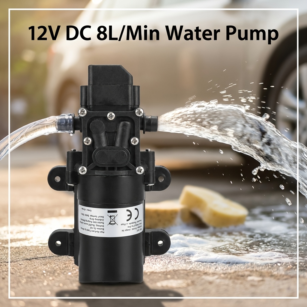 12V DC Diaphragm Water Pump, 8L/Min Self-Priming