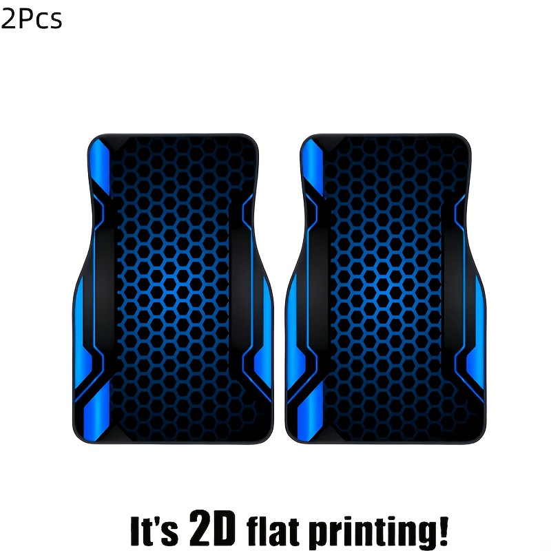 TEMU 2pcs/4pcs Sports Red Printed Car Floor Mats, Universal Car Interior Mats, Durable Polyester Fiber, Suitable For Sedans And Suvs, Car Interior