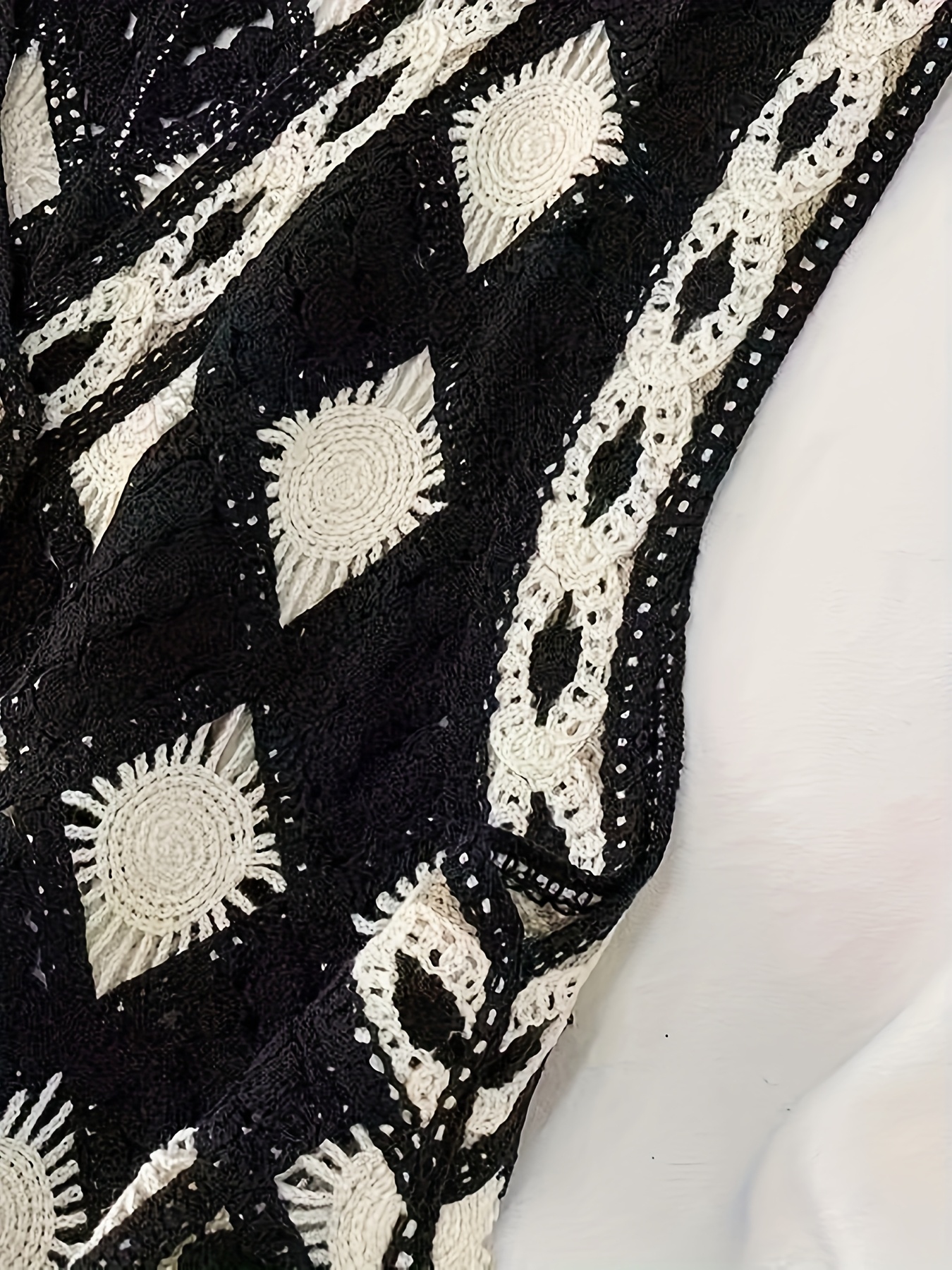 women's bohemian sleeveless tank top v neck crochet lace Temu