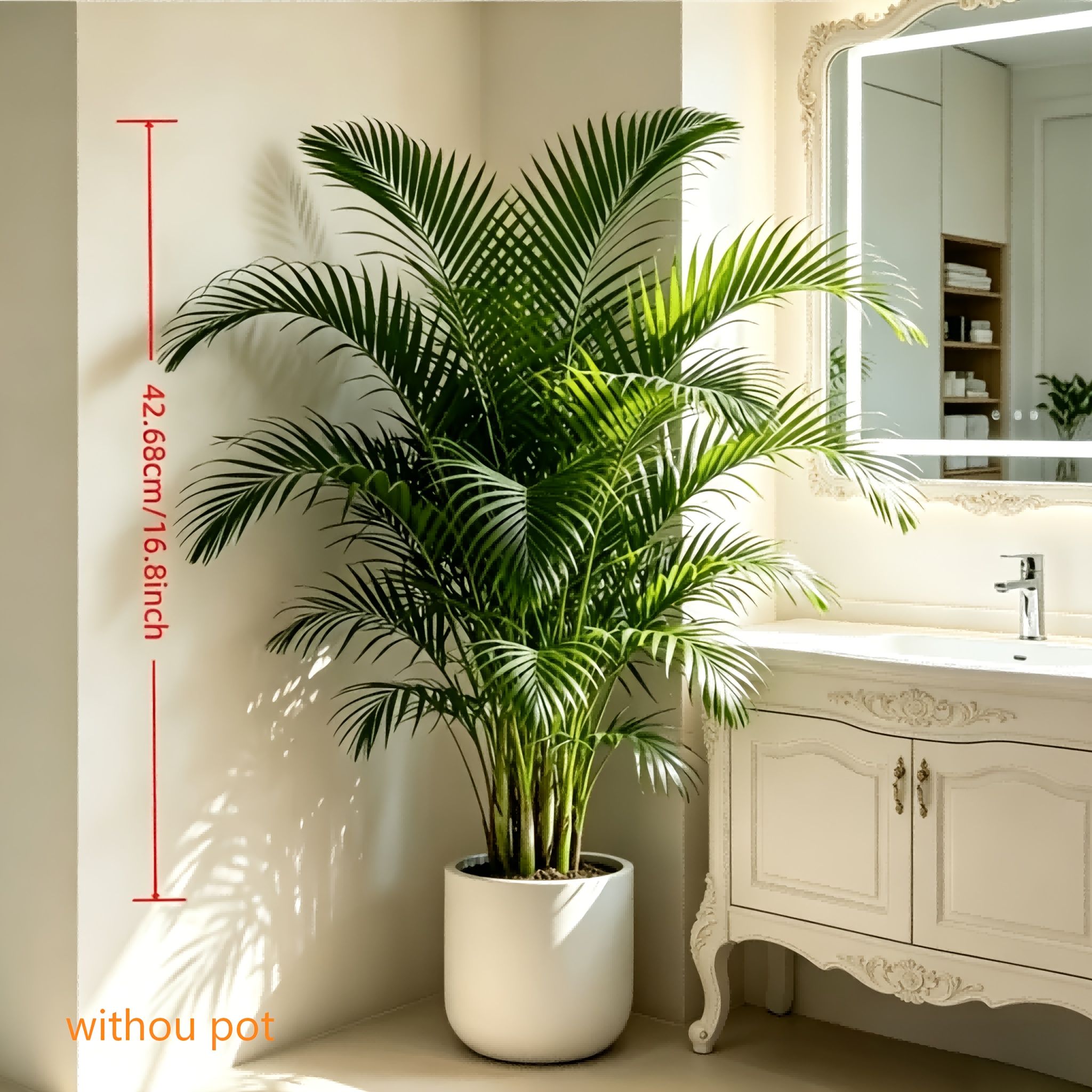 1 high fidelity large scale floor standing   plant   and never       an ambiance suitable for multi scene decoration such as living rooms   offices and shops and compatible with   decor
