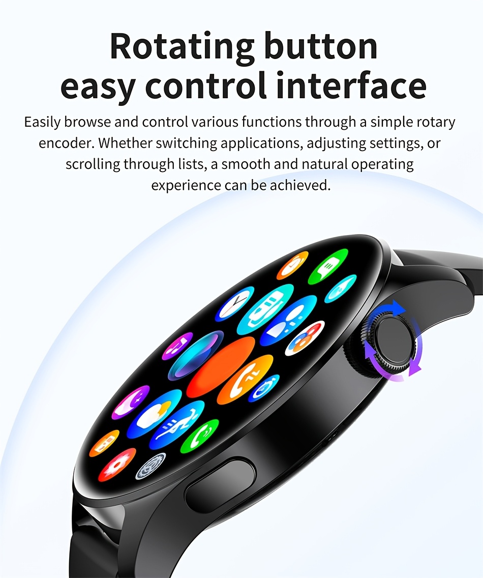 Reloj Inteligente para Hombres de 3.89 cm Pantalla HD 360*360, Batería de 280mAh, Deportes al Aire Libre y Fitness con Notificaciones, Control de Música, Visualización del Clima, Llamadas Inalámbricas - NUEVO 2024