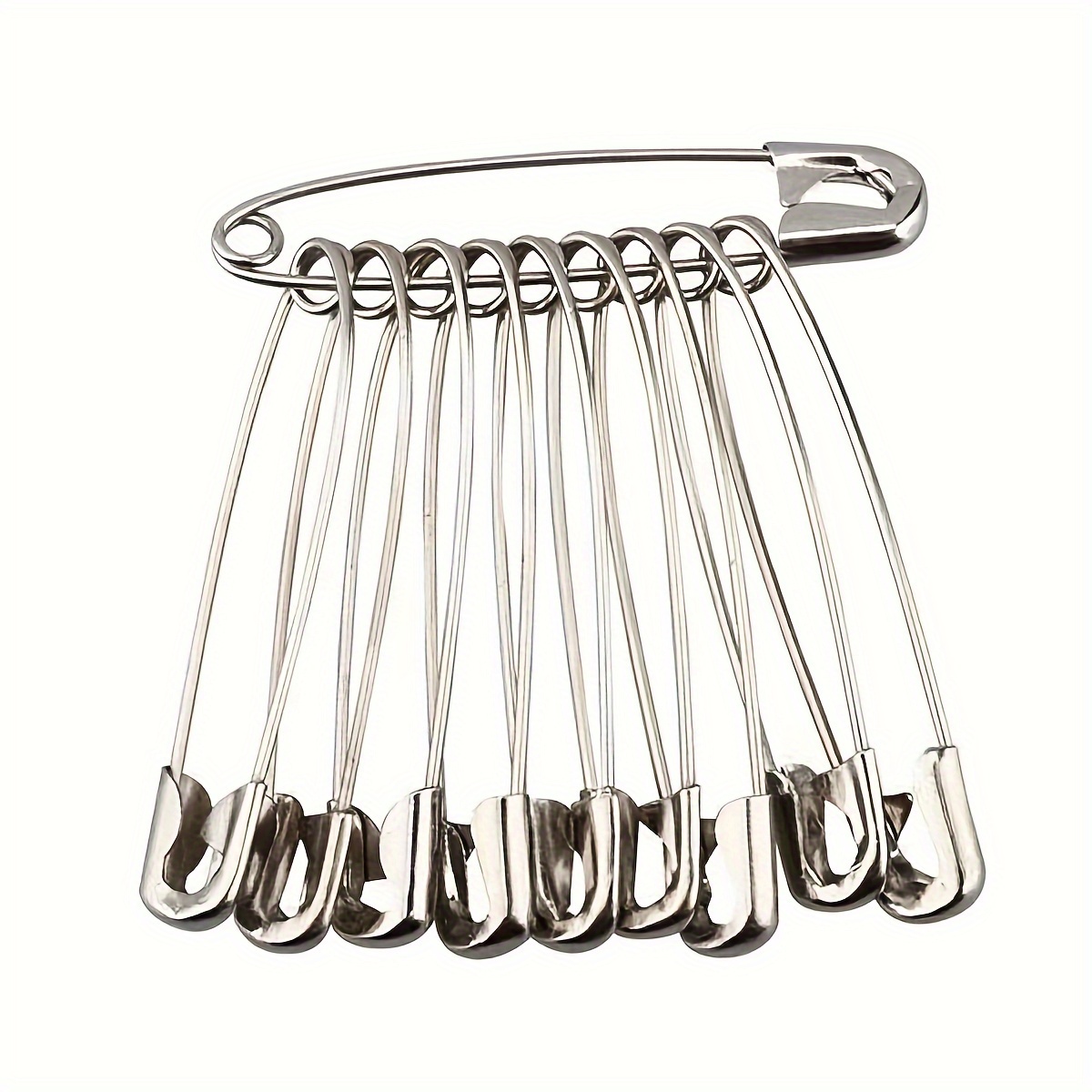 Image of 60pcs Silvery Pins Curved Pins Sizes Strong And Firm Simple Suitable For Clothing Sealing