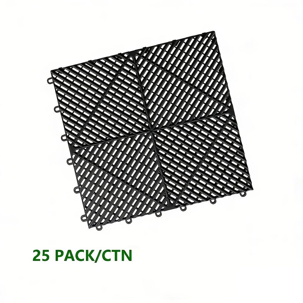 TEMU 25 Garage Floor Mats Auto Detailing Plastic Spliced Mesh Floor Tiles Car Wash Floor Mats Are A Must For Garage