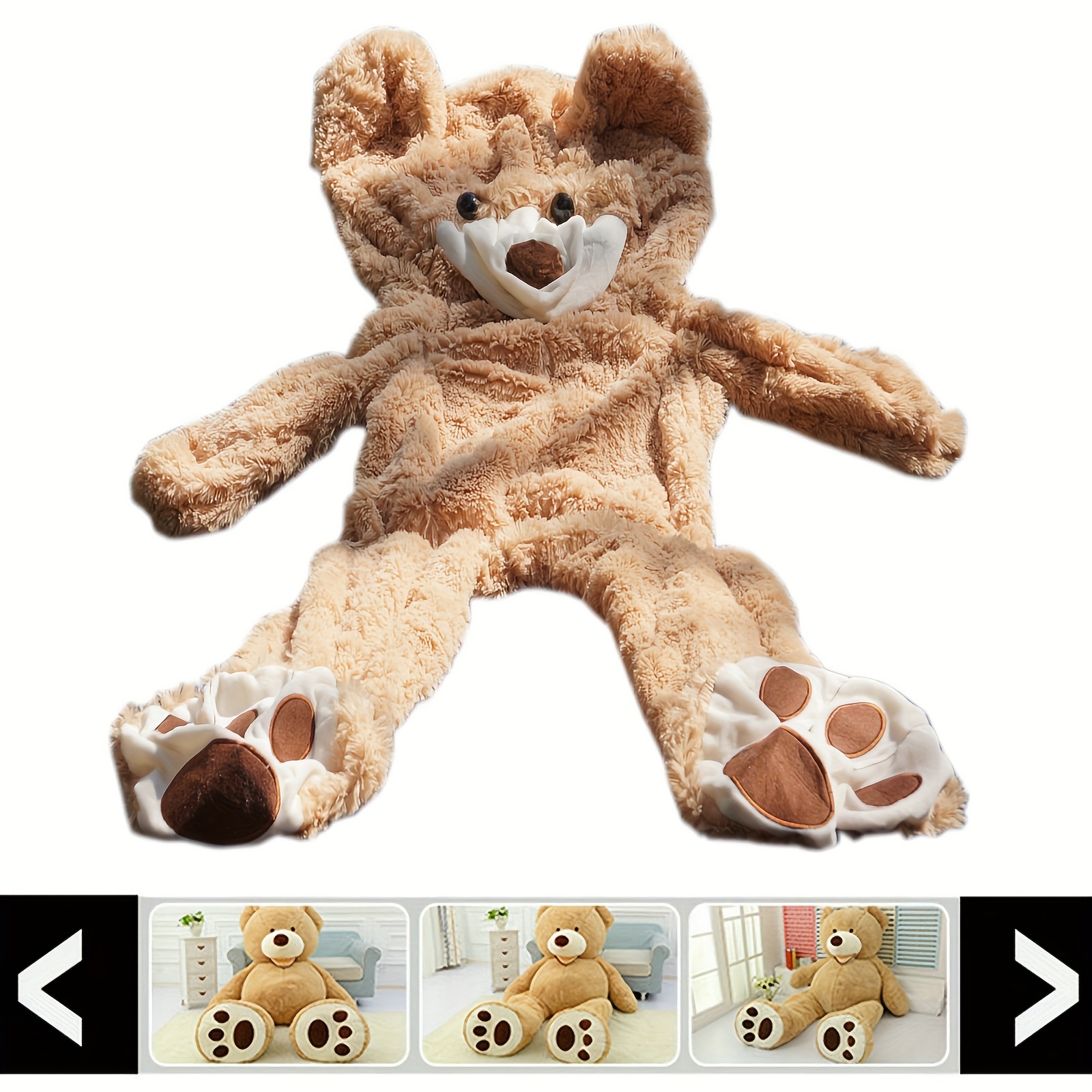 

5.2 Size Huge Teddy Bear Cover, Soft Animal Coat Brown Bear For Diy With Girlfriend Or Lover (160 Cm )