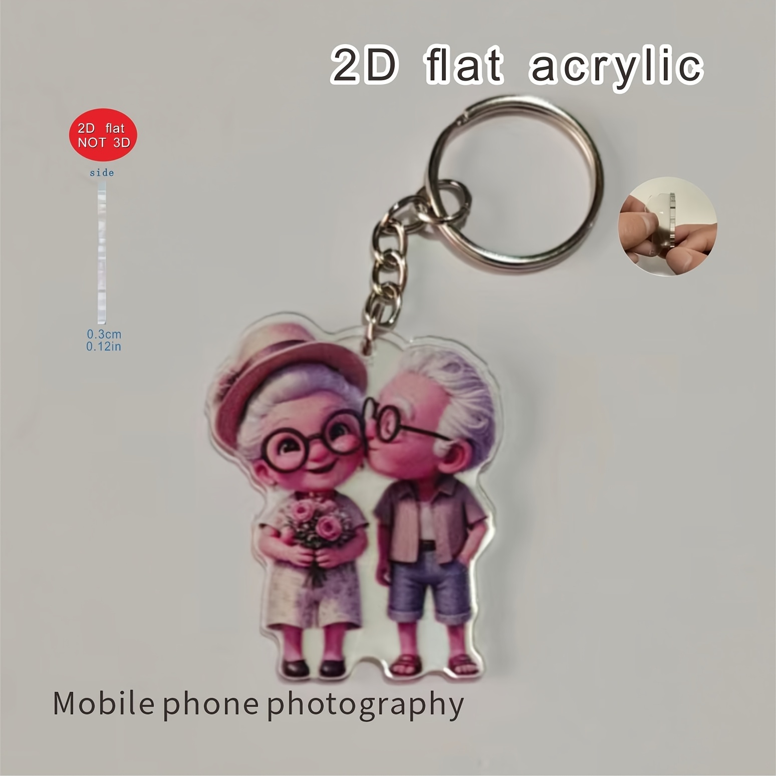 TEMU Llavero 2D para , colgante para bolso, regalo para ancianos, de , y familiares