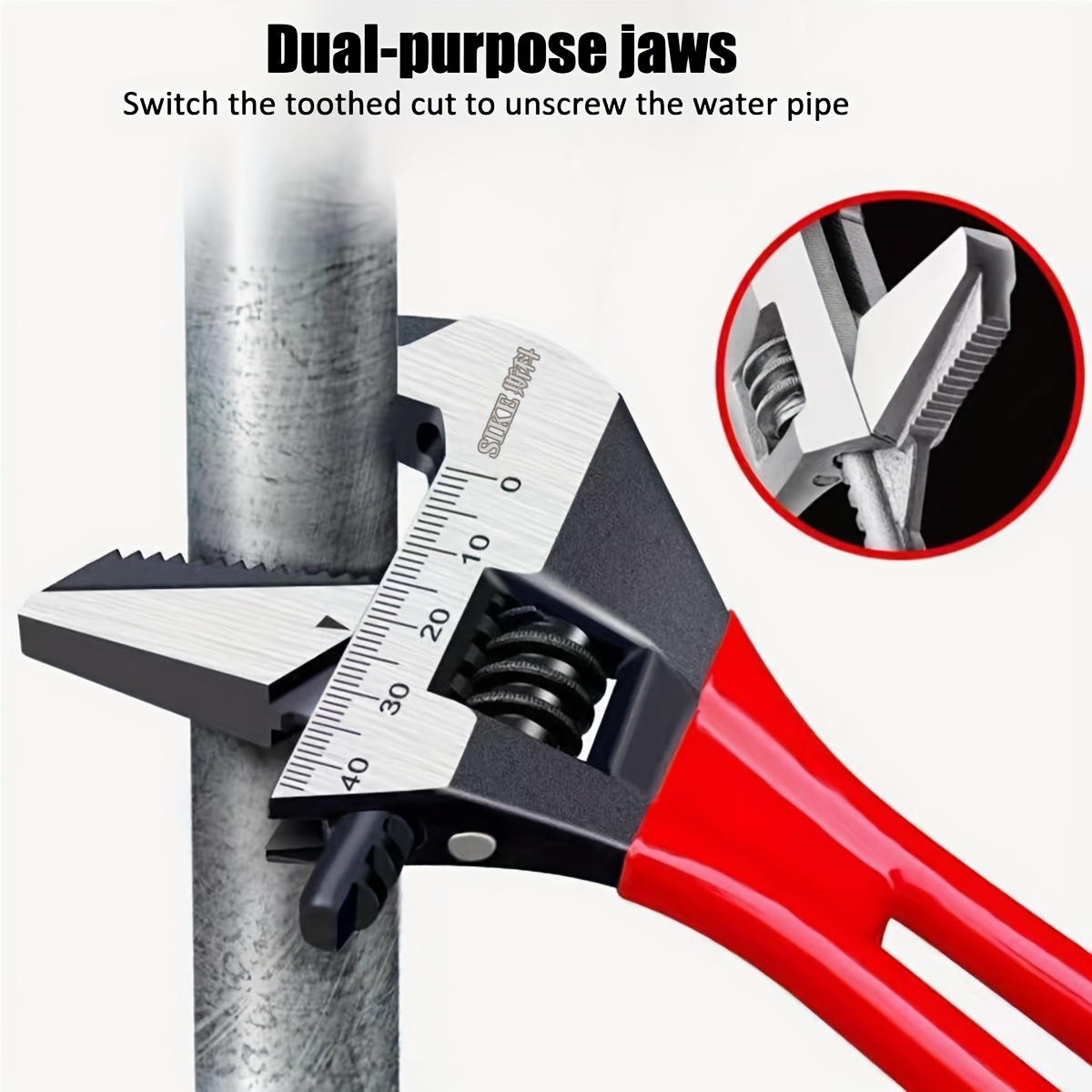 

Multifunctional Adjustable Wrench Set, Metal Mechanical Hand Tool, Jaw Pipe Wrench, Large Opening, Non-electric Manual Tools For Home Decor And Industrial Use - 1 Piece