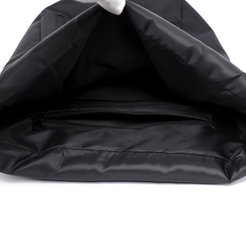 Unisex Travel Backpack, Lightweight Roll-top Design with Anti-theft Zipper, Fashionable Premium Fabric, Black and Gray