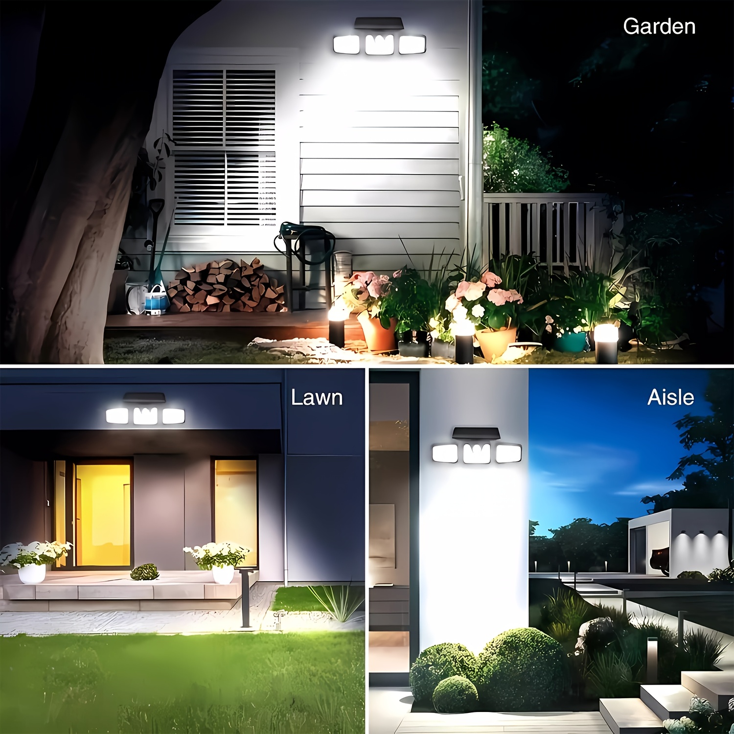 74 led solar security lights with motion sensor 3 brightness outdoor wall lights for front door yard garage sidewalk pathway solar powered design Product details 6