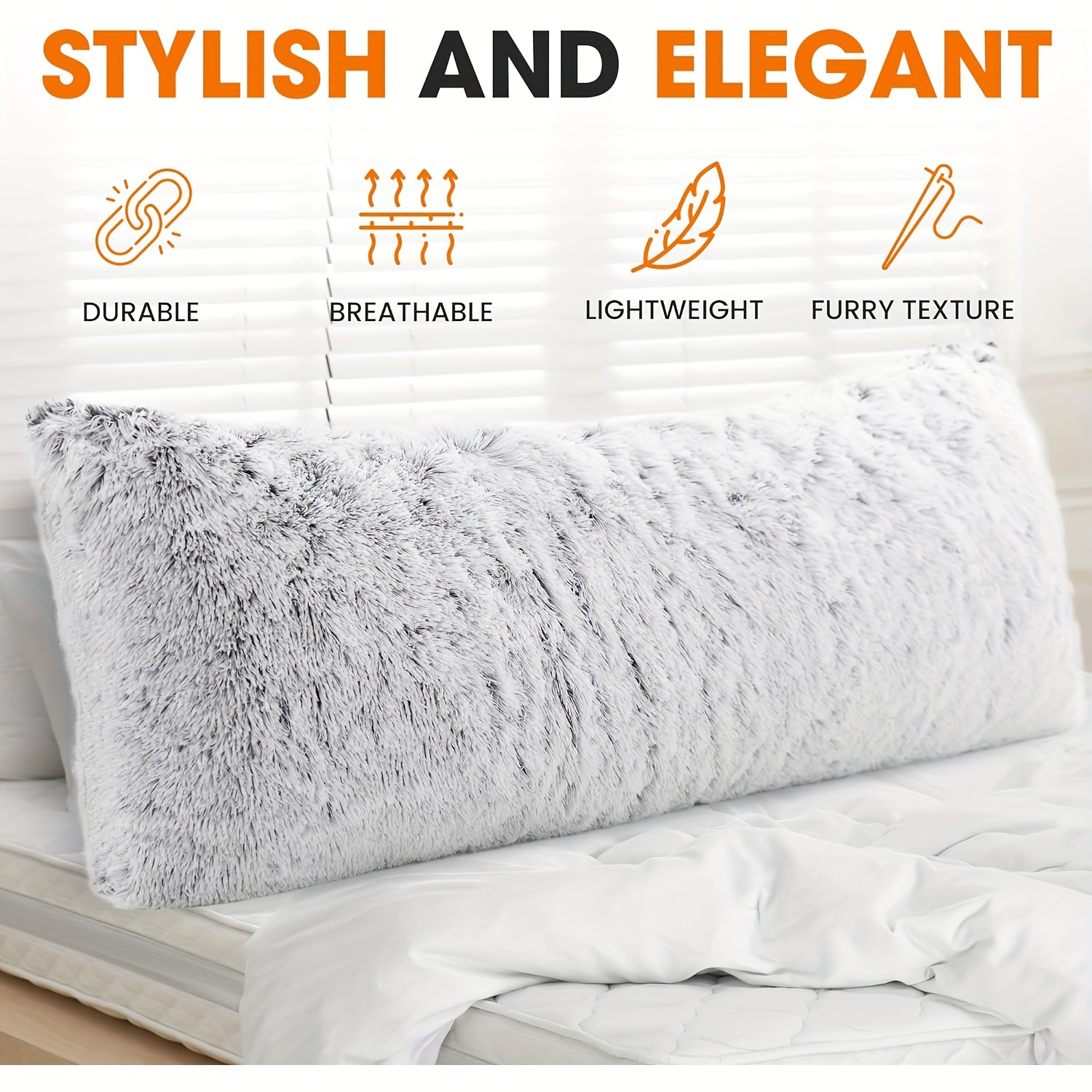 

Soothing Plushness, Luxurious Fur 20x60in - , Double-sided , Zip - For Sofa, Bedroom, Decor -