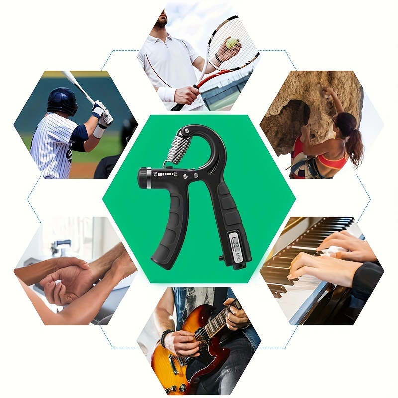 A Grip Strength Trainer with a Counter, Designed to Enhance Hand Grip Strength, Adjustable Resistance from 22 to 220 Pounds (10 to 100 KG), Featuring a Silicone Non-Slip Handle, Forearm Strengthener, Suitable for Muscle Training And Injury Recovery.