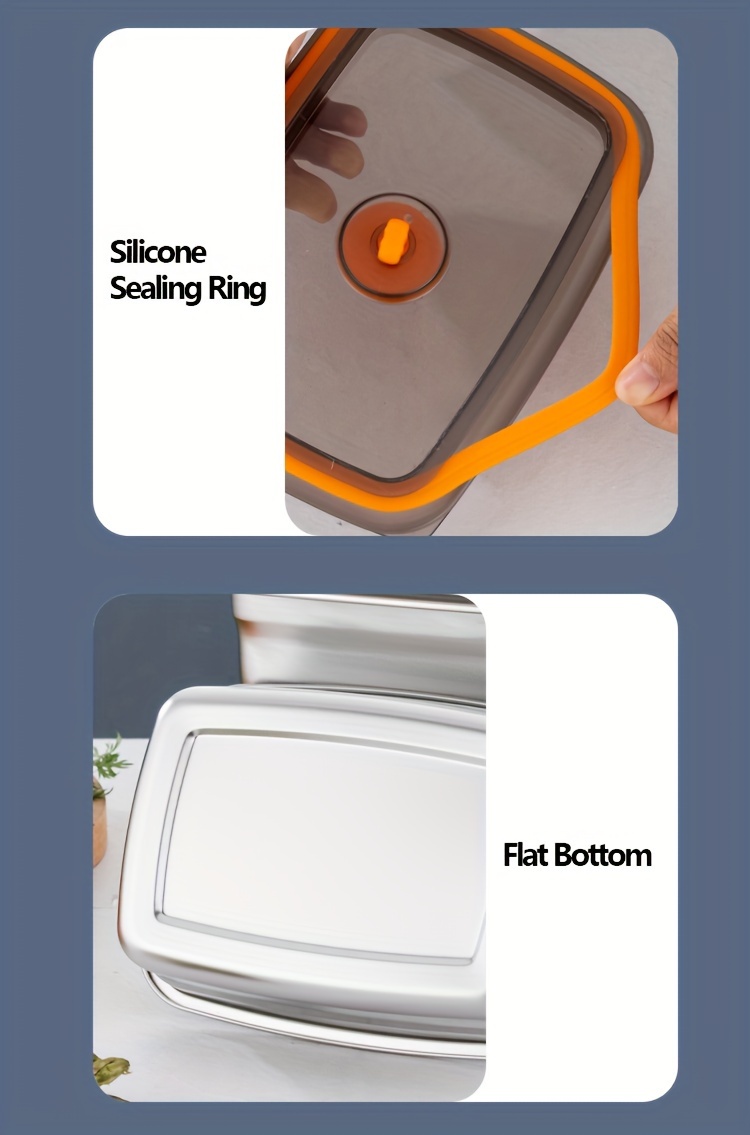 1 pieza recipiente almacenamiento alimentos acero inoxidable - Temu, image size:750x1135