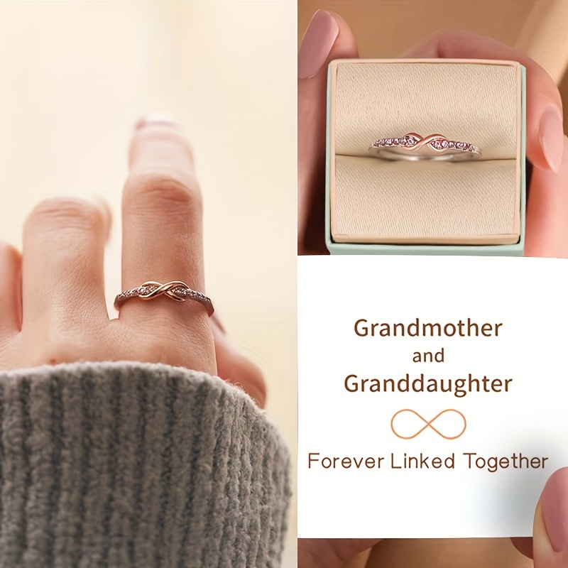 

Send Granddaughter Send Grandmother Fashion Elegant Infinite Opening Ring Forever Together Ring With Card Box Christmas Gift Birthday Gift