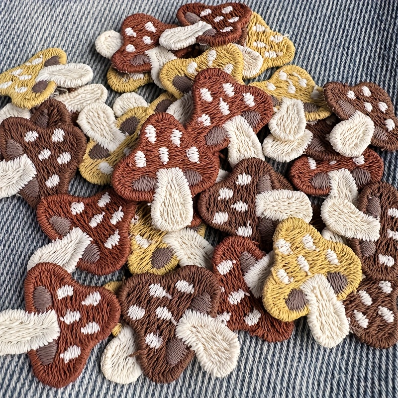 E-shop 12 bezaubernde und exquisite kleine Pilz-Stickereien, sternförmige Dekorationsnähte, modische Ergänzungen zum Nähen von Verzierungen auf ,
