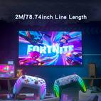 controlador de juego con cable compatible para ps4/ 360/pc con iluminación rgb