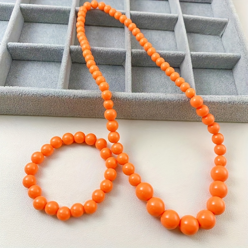 TEMU A Set Of 2 Summer New Bohemian Style Necklaces And Bracelets With Colorful Beads, Perfect For A Stylish Vacation Gift For