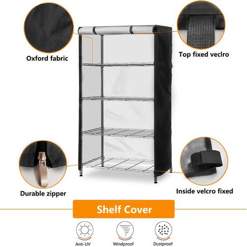 heavy duty shelf dust cover rack dust cover high quality oxford cloth material with zipper design used for metal racks storage racks easy shelves protective cover easy to secure convenient for dust cover