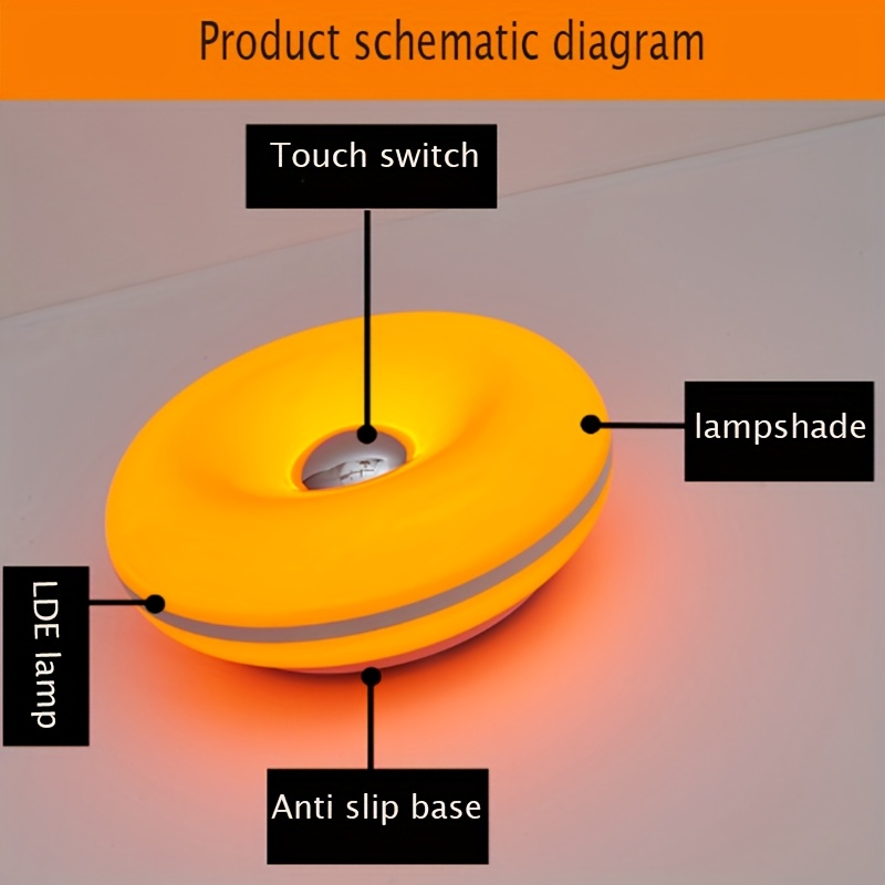 Modern USB-Powered Donut Wall Light/Table Lamp with Dimming