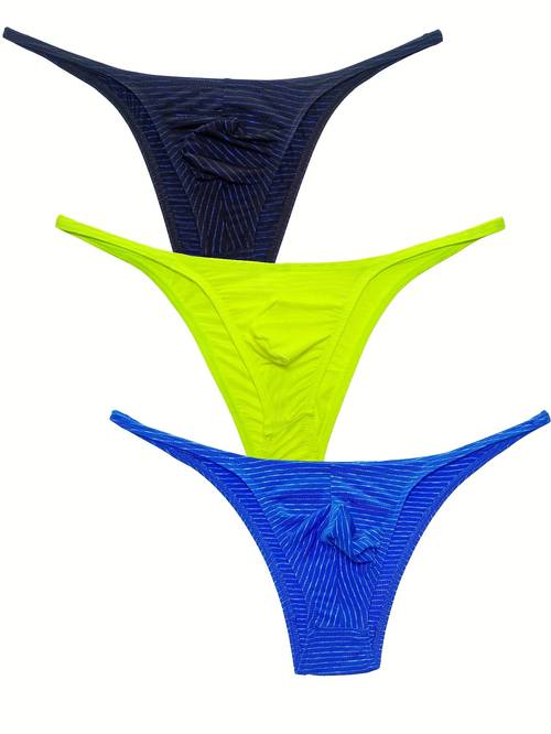3 pc new mens print underwear elastic fit briefs trendy underpants tight low waist briefs men